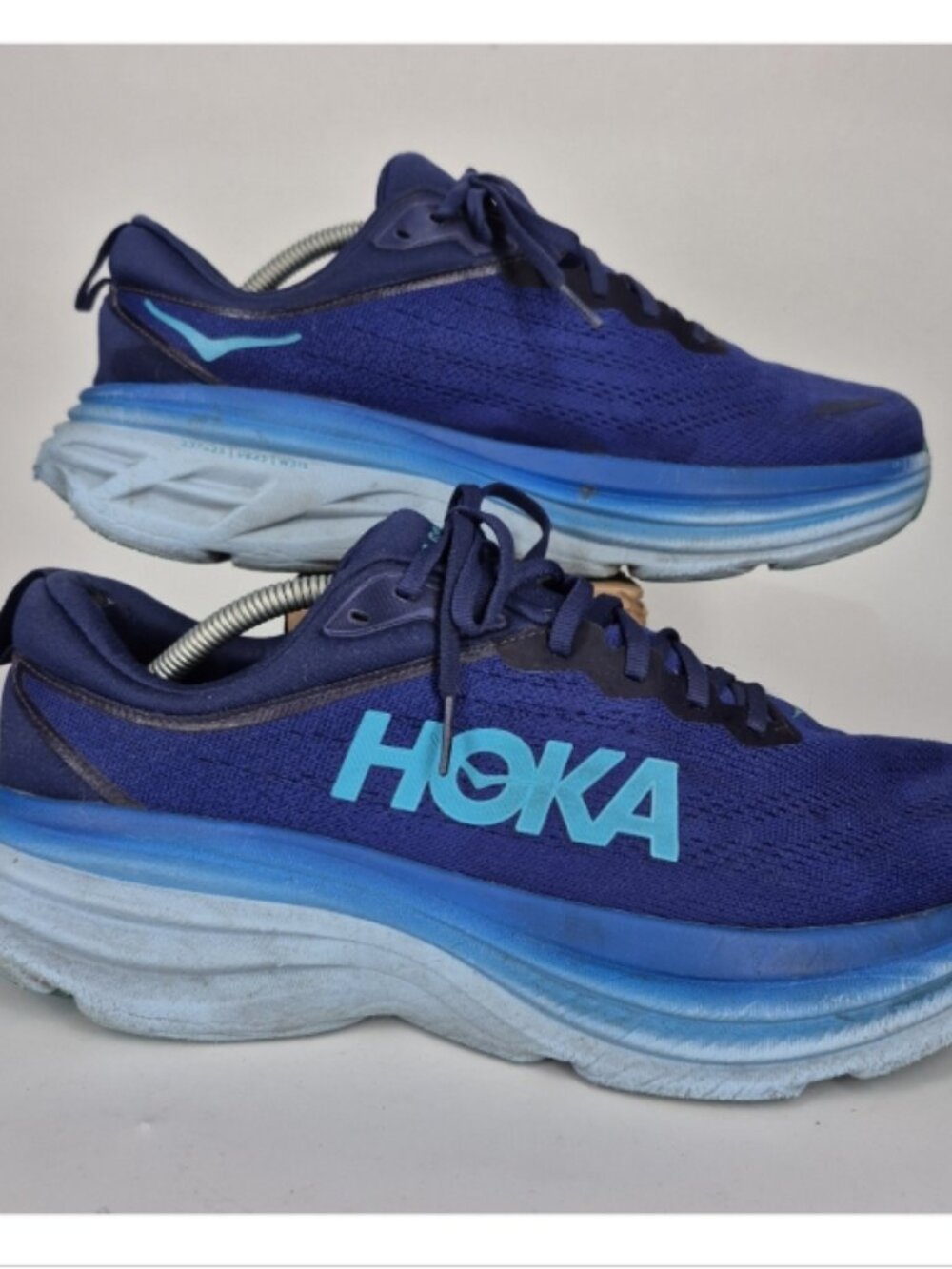 Hoka One M Bondi 8 Running Shoes Men's Size 11.5 D Blue Sneakers 1123202 BBBG